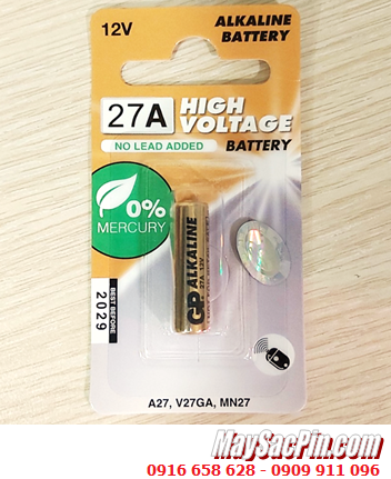 GNP-A27AF, Pin 12v Pin A27 A27 MN27 V27GA, Pin GP High Voltage GNP-A27AF Alkaline 12v /Vỉ 1viên